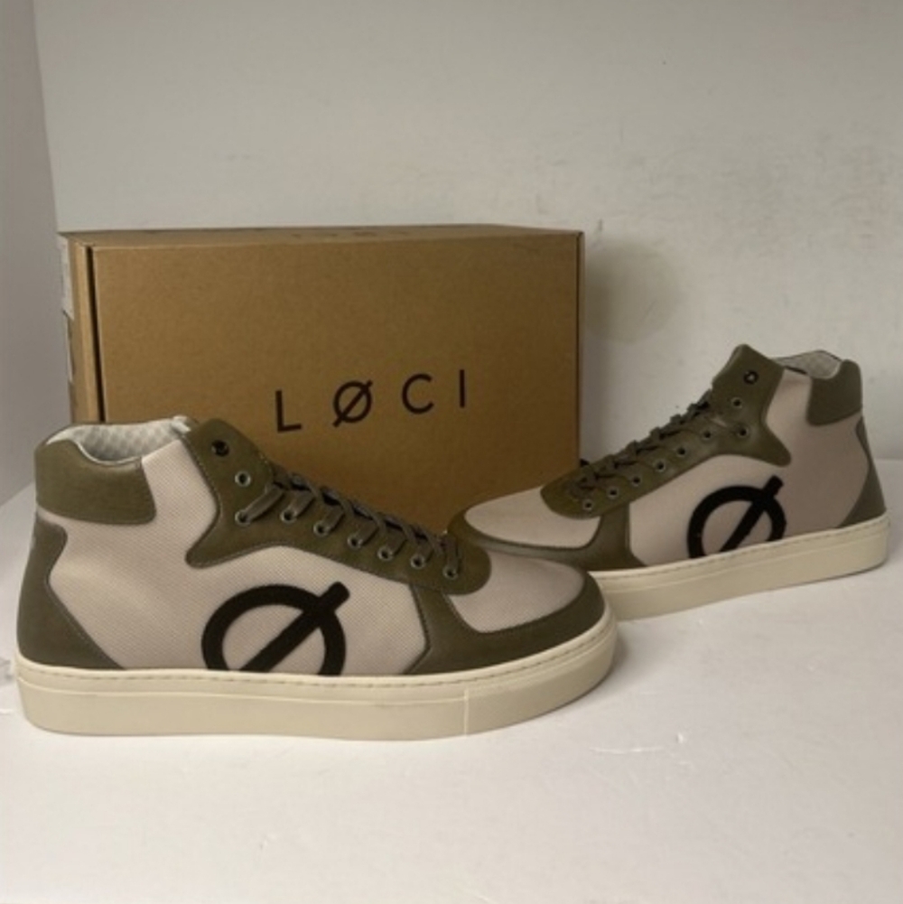 Loci Eleven Hi-Top Sneakers - Khaki/Forest Green/Black